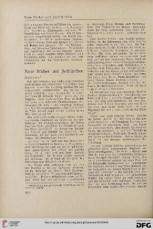 Neue Bücher und Zeitschriften