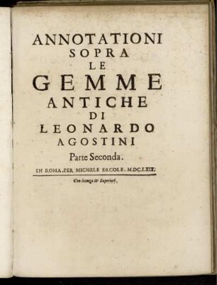 Parte 2, [2]: Annotationi Sopra Le Gemme Antiche