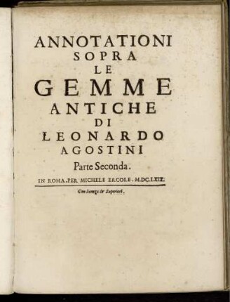 Parte 2, [2]: Annotationi Sopra Le Gemme Antiche