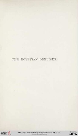 Chapter or Part IV: The Egyptian Obelisks