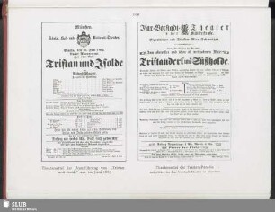 Theaterzettel der Uraufführung von "Tristan und Isolde" am 10. Juni 1865 - Theaterzettel der Tristan-Parodie