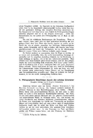 Pädagogische Streifzüge duch die schöne Literatur : (Fortsetzung)