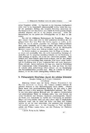 Pädagogische Streifzüge duch die schöne Literatur : (Fortsetzung)