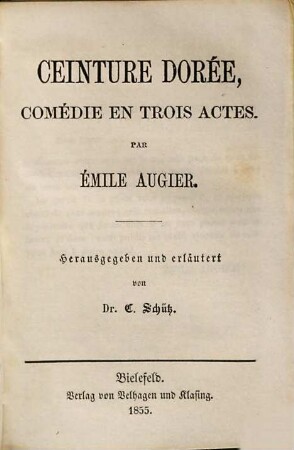 Ceinture dorée : [comédie en trois actes]