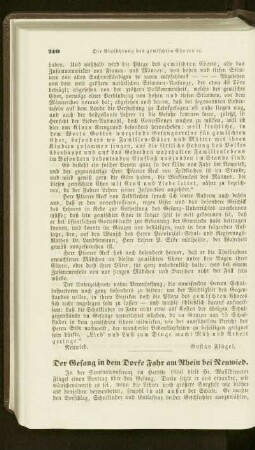 ¬Der¬ Gesang in dem Dorfe Fahr am Rhein bei Neuwied