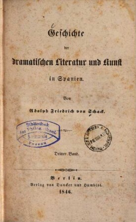 Geschichte der dramatischen Literatur und Kunst in Spanien, 3