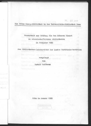 Die Prinz-Georg-Bibliothek in der Universitäts-Bibliothek Bonn