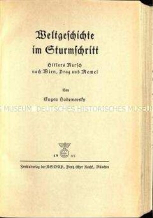 Nationalsozialistische Propagandaschrift über die Geschichte des Deutschen Reichs seit Hitlers Wahl zum Reichskanzler