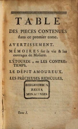 Oeuvres, 1