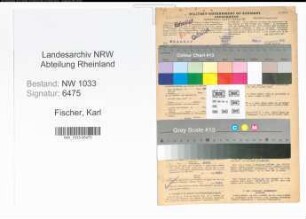 Entnazifizierung Karl Fischer , geb. 19.02.1891 (Polizeibeamter)