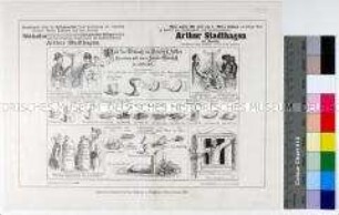 Illustrierter Wahlaufruf zur Stichwahl im Wahlkreis Nieder-Barnim 1890 mit Vorstellung des Wahlkandidaten Stadthagen