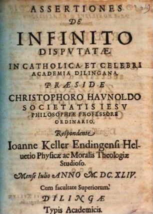 Assertiones de infinito