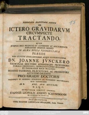 Dissertatio Inavgvralis Medica De Ictero Gravidarvm Circvmspecte Tractando