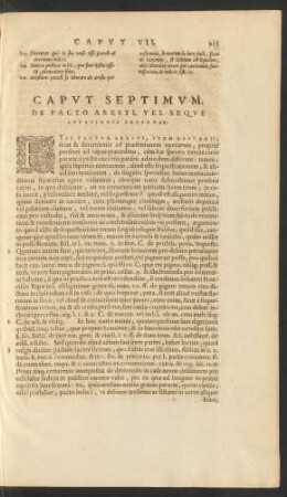 Caput Septimum. De Pacto Aresti, Vel Seque Strationis Personae.