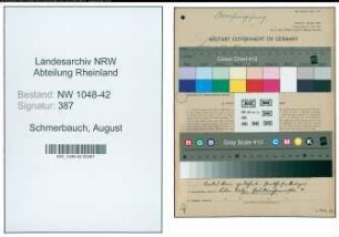 Entnazifizierung August Schmerbauch , geb. 07.06.1922 (Mechaniker)