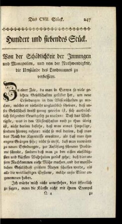 Hundert und siebendes Stück