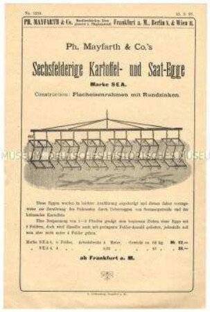 Sechsfeldrige Kartoffel- und Saat-Egge