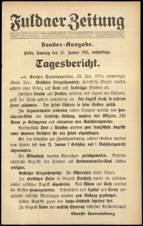 Ausgabe vom Samstag, den 23. Januar 1915.