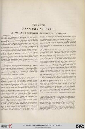 Pars quinta: Pannonia superior