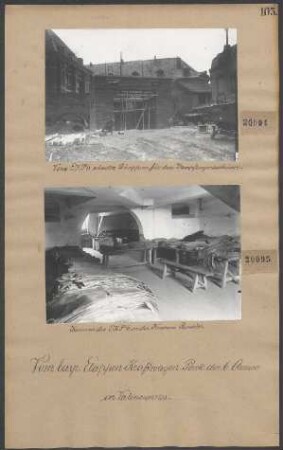 vom Et.K.P. erbauter Schuppen für drei Dampfzugmaschinen