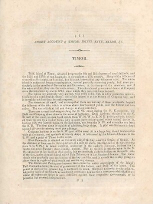 Short account of Timor, Rotti, Savu, Salor, &c.