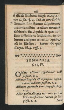 Summaria Cap. IV.