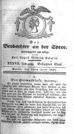 16. Stueck, 16. April 1838