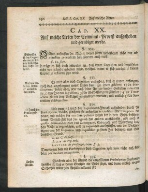 Cap. XX. Auf welche Arten der Criminal-Proceß aufgehoben und geendiget werde.