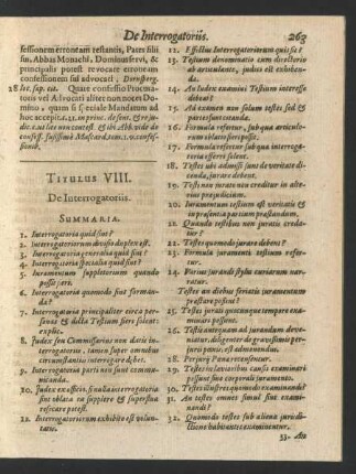 Titulus VIII. De Interrogatoriis.