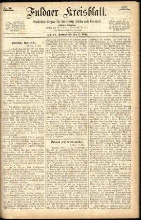 Ausgabe vom Samstag, den 04. Mai 1878.