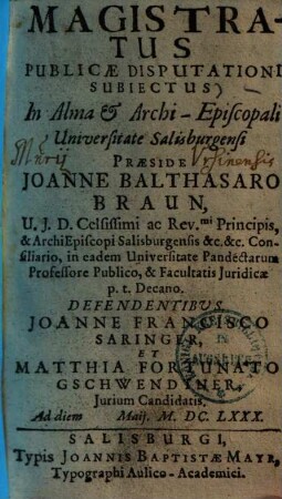 Magistratus publicae disputationi subiectus