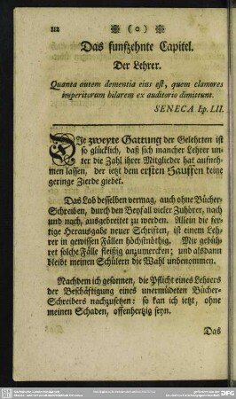 Das funfzehnte Capitel. Der Lehrer