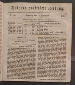 Sonntag, den 13. November. 1831