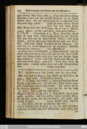 XIV. Erinnerungen des Todes und der Ewigkeit.