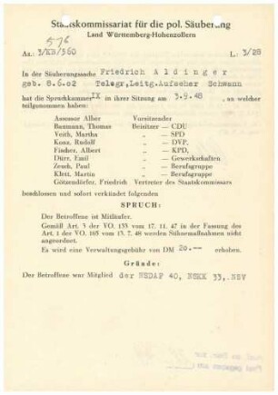 Aldinger, Friedrich
