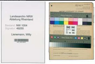 Entnazifizierung Willy Lienemann , geb. 16.04.1907 (Friseur)