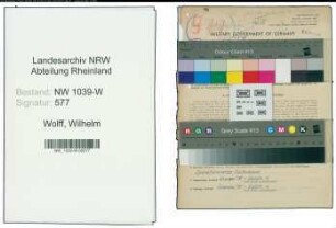Entnazifizierung Wilhelm Wolff , geb. 22.07.1889 (Bahnoberinspektor)