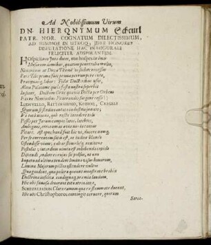 Ad Nobilissimum Virum Dn. Hieronymum Scheurl [...