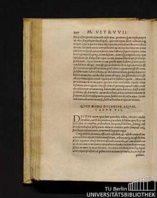 Quot Modis Ducantur Aquae. Caput VII.