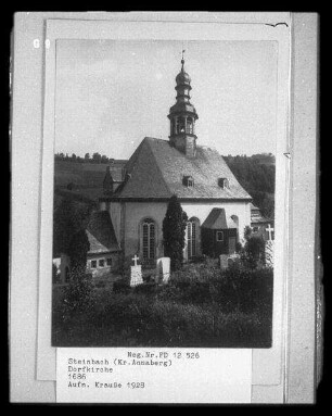 Dorfkirche (Friedhofseite) : Steinbach. Dorfkirche. Blick von Südwesten