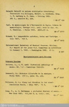 Musikgeschichte nach Epochen