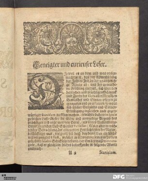 Geneigter und curieuser Leser.