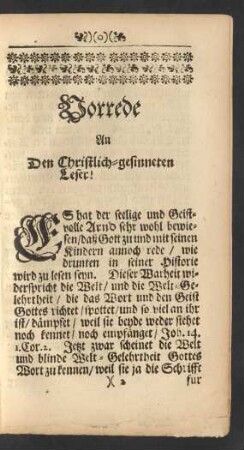 Vorrede An Den Christlich-gesinneten Leser!