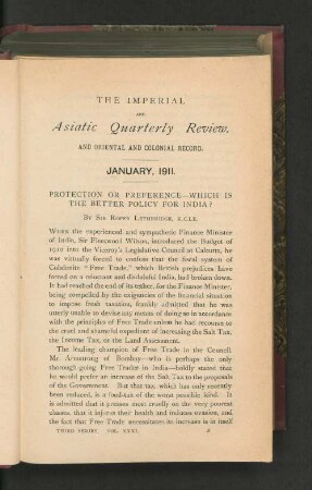 Vol. XXXI. Nr. 61. January, 1911.