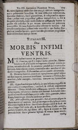 Titulus III. De Morbis Infimi Ventris