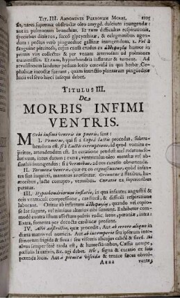 Titulus III. De Morbis Infimi Ventris