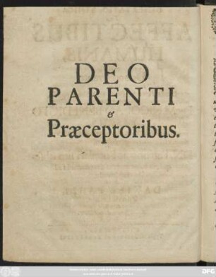 Dissertatio Ethica De Affectibus Humanis