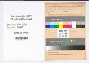 Entnazifizierung Willy Gronen, geb. 16.06.1912 (Chemiker)