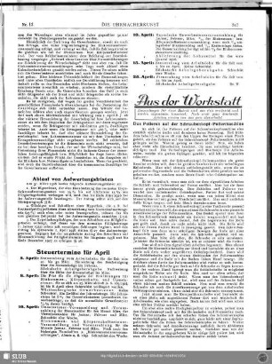 Steuertermine für April