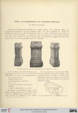 Altäre von Beneficiariern aus Unterthörl (Kärnten)